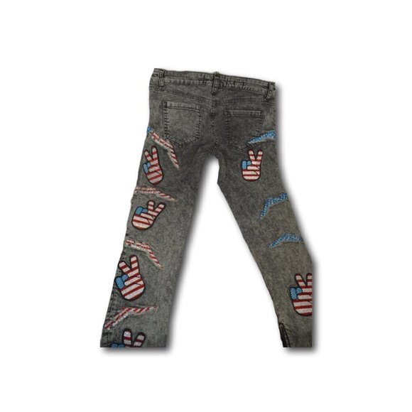 PHILIPP PLEIN Illegal Tight Club Crystal Skinny Jeans Stiletto Grey Size 26 NWT - Picture 8 of 9